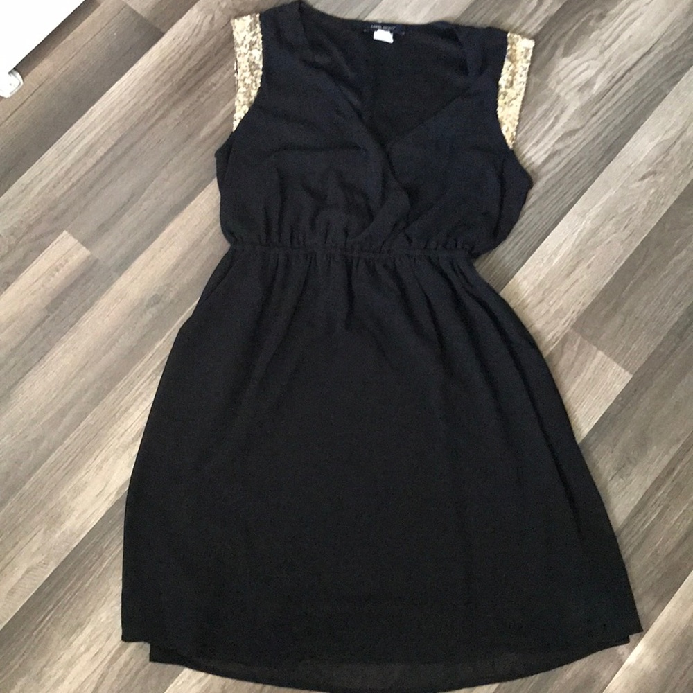 Black Dress with Gold Sleeves - Picture 1 of 3